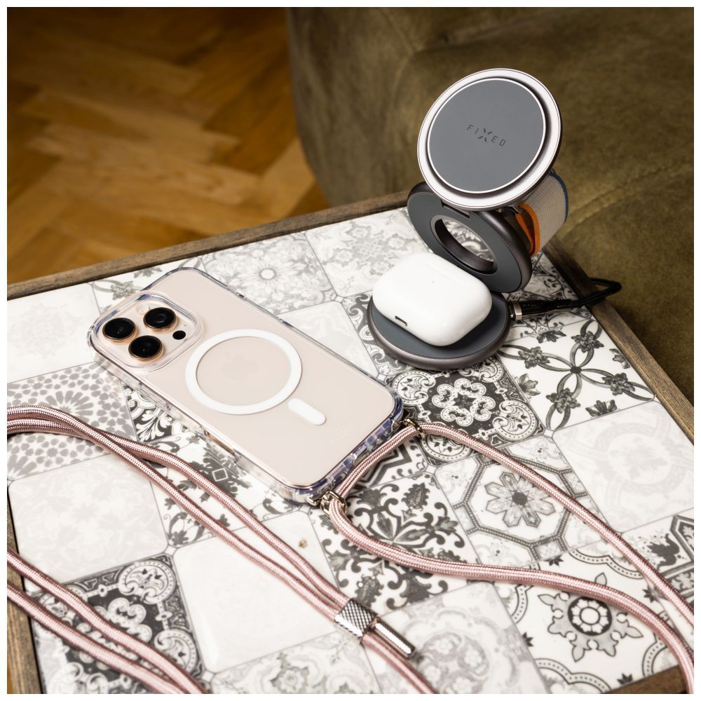 FIXED Nyakbaakasztható MagPure tok Apple iPhone 17 telefonhoz, rózsaszín FIXED Nyakbaakasztható MagPure tok Apple iPhone 17 telefonhoz, rózsaszín