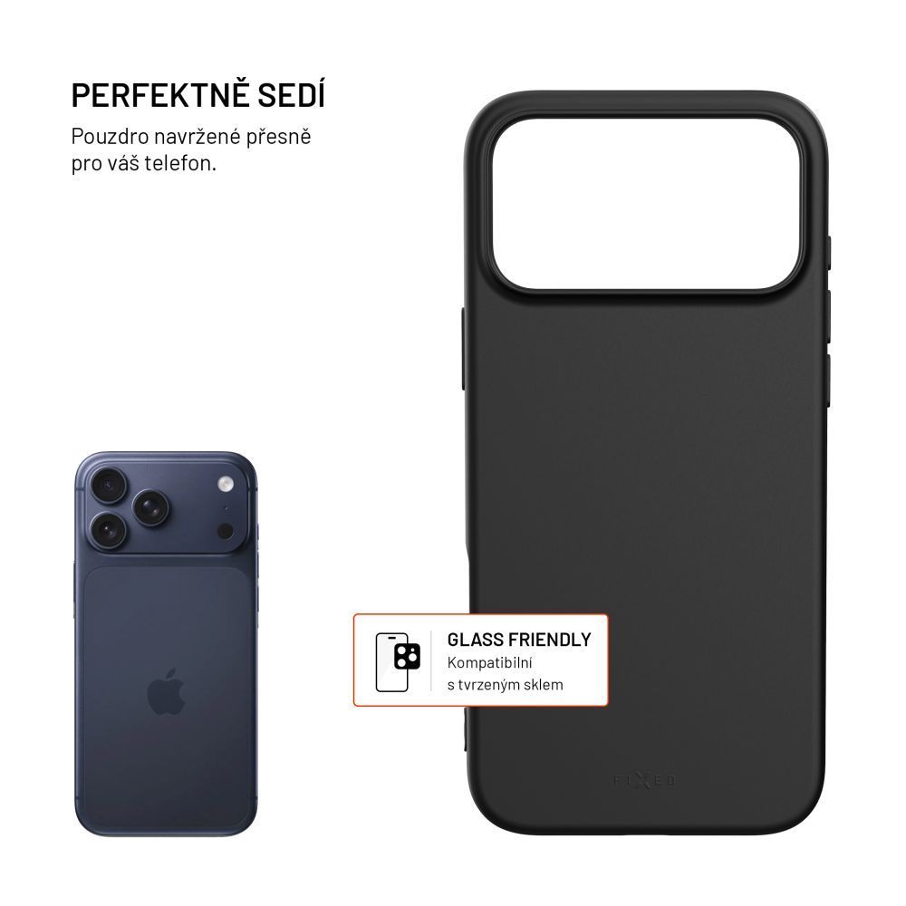 FIXED újrahasznosított anyagból készült TPU tok Apple iPhone 17 Pro Max készülékhez, fekete FIXED újrahasznosított anyagból készült TPU tok Apple iPhone 17 Pro Max készülékhez, fekete