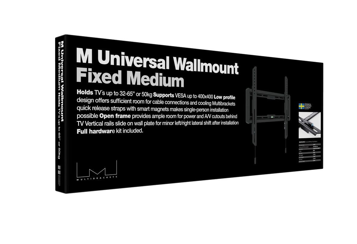 Multibrackets M Universal Wallmount Fixed Medium Black Multibrackets M Universal Wallmount Fixed Medium Black