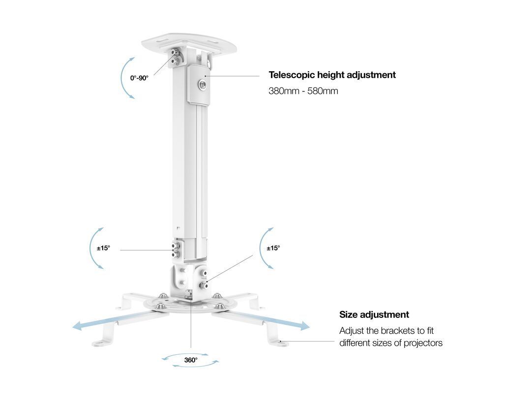 Multibrackets M Universal Projector Ceiling Mount I White Multibrackets M Universal Projector Ceiling Mount I White