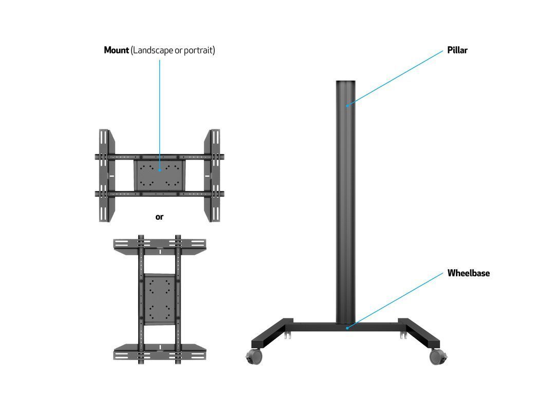 Multibrackets M Display Stand 180 Single 24"-65" Black Multibrackets M Display Stand 180 Single 24"-65" Black