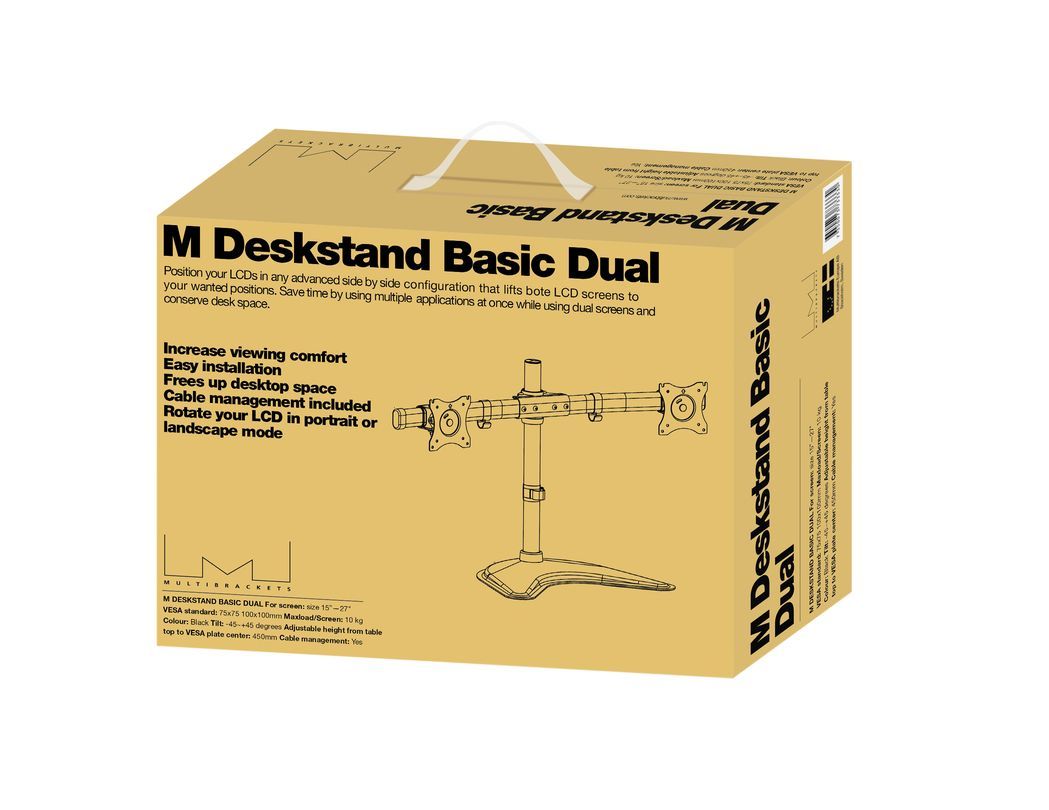 Multibrackets M Deskstand Basic Dual 15" - 27" Black Multibrackets M Deskstand Basic Dual 15" - 27" Black