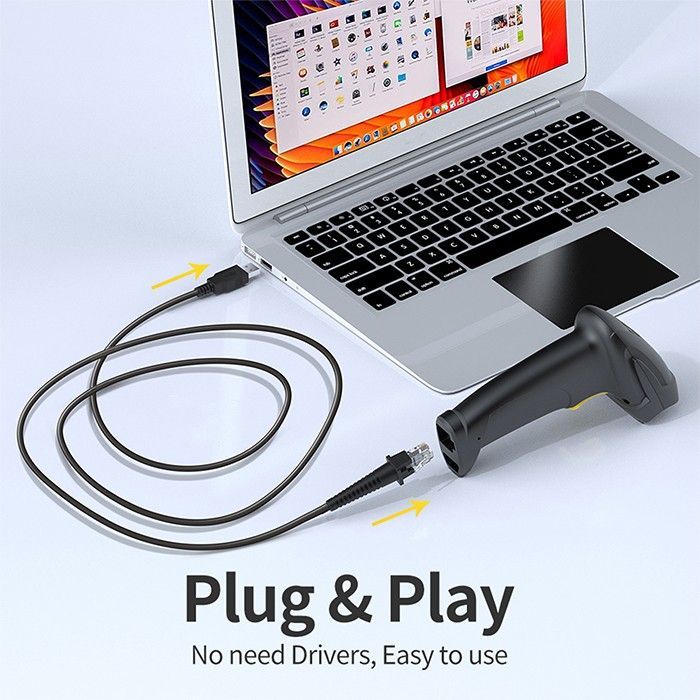 Qoltec Lézer vonalkódolvasó 1D | 2D USB Black Qoltec Lézer vonalkódolvasó 1D | 2D USB Black