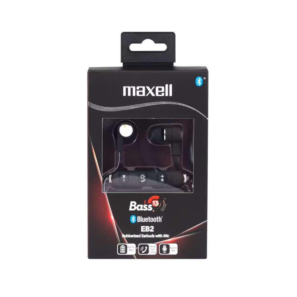 Maxell Bass EB2 Bluetooth Headset Black/White Maxell Bass EB2 Bluetooth Headset Black/White