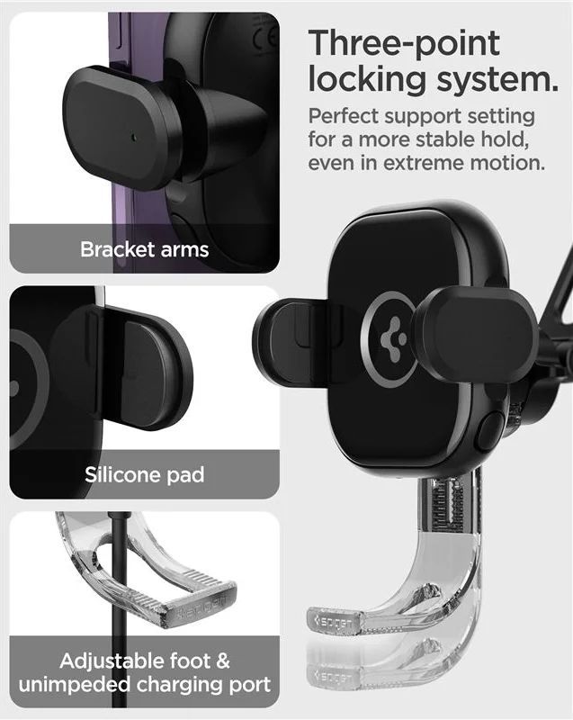 Spigen OneTap Universal Wireless Car Charger for Dashboard / Windshield Black Spigen OneTap Universal Wireless Car Charger for Dashboard / Windshield Black