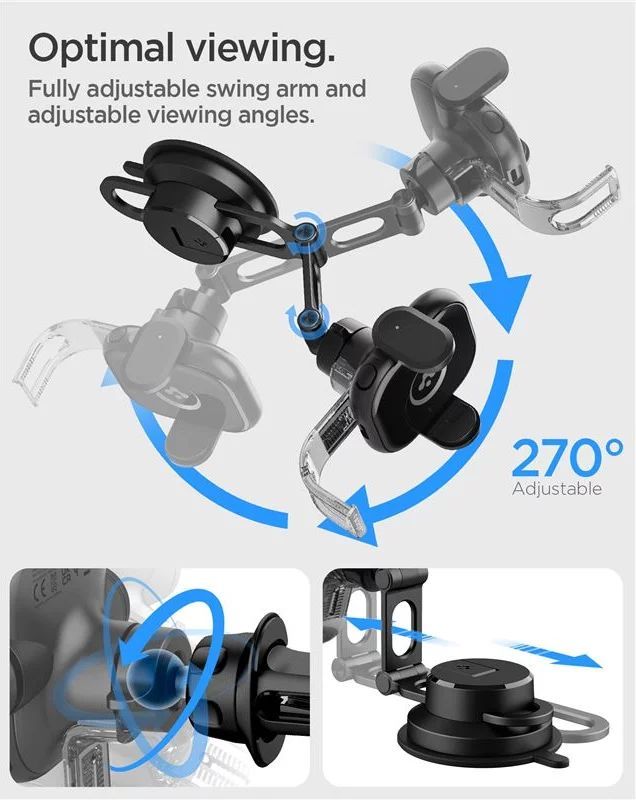 Spigen OneTap Universal Wireless Car Charger for Dashboard / Windshield Black Spigen OneTap Universal Wireless Car Charger for Dashboard / Windshield Black