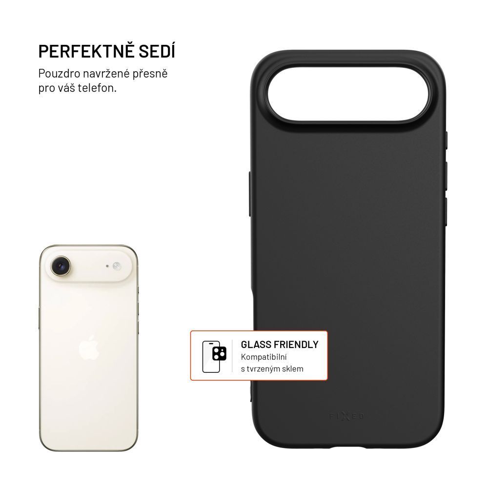 FIXED újrahasznosított anyagból készült TPU telefontok Apple iPhone Air készülékhez, fekete FIXED újrahasznosított anyagból készült TPU telefontok Apple iPhone Air készülékhez, fekete