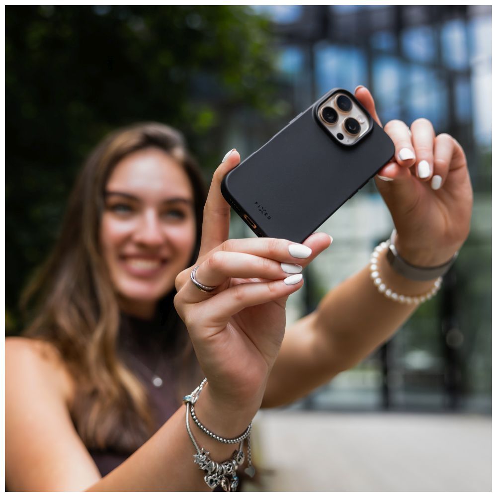 FIXED újrahasznosított anyagból készült TPU telefontok Apple iPhone Air készülékhez, fekete FIXED újrahasznosított anyagból készült TPU telefontok Apple iPhone Air készülékhez, fekete