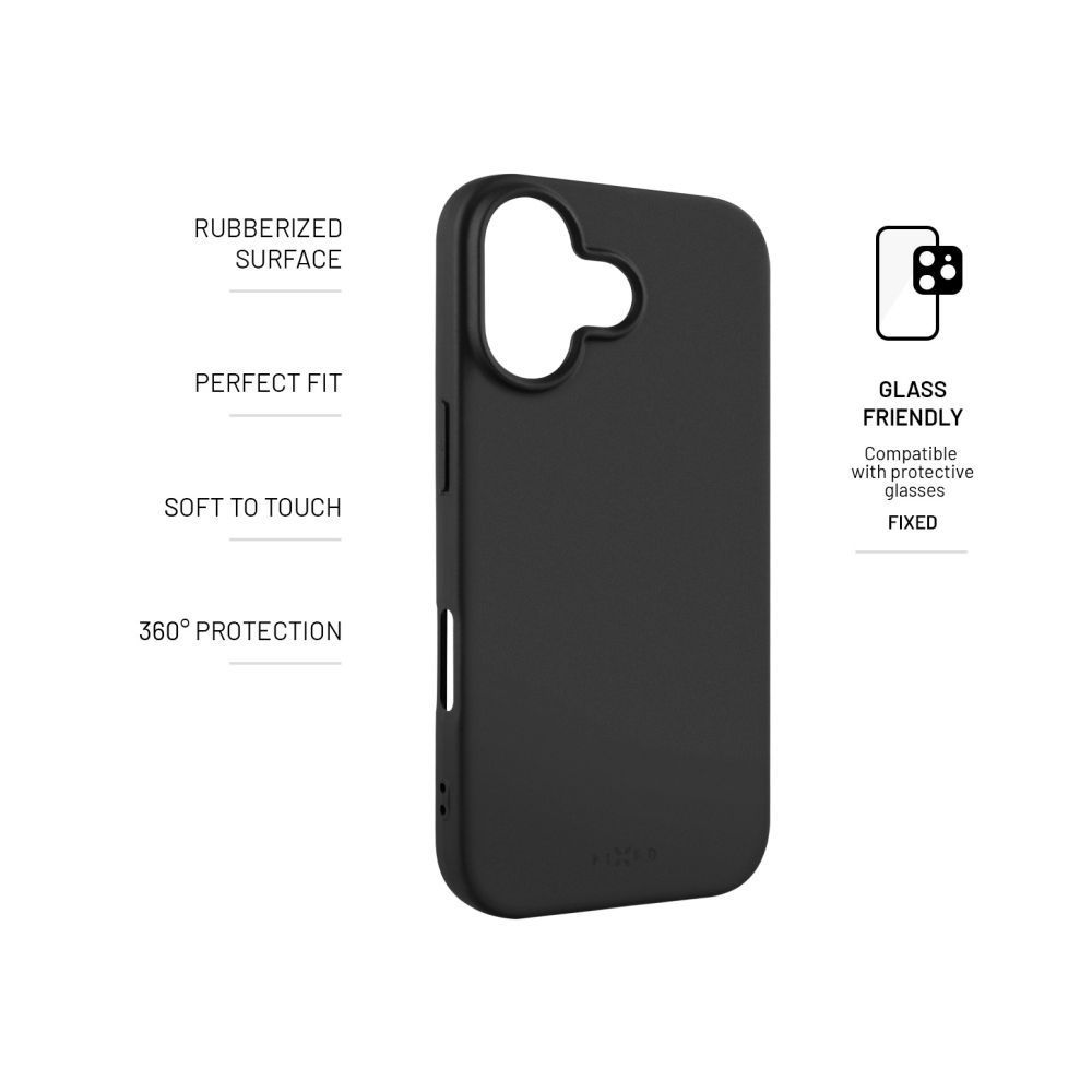 FIXED Gumírozott telefontok Story Apple iPhone 17 telefonhoz, fekete FIXED Gumírozott telefontok Story Apple iPhone 17 telefonhoz, fekete