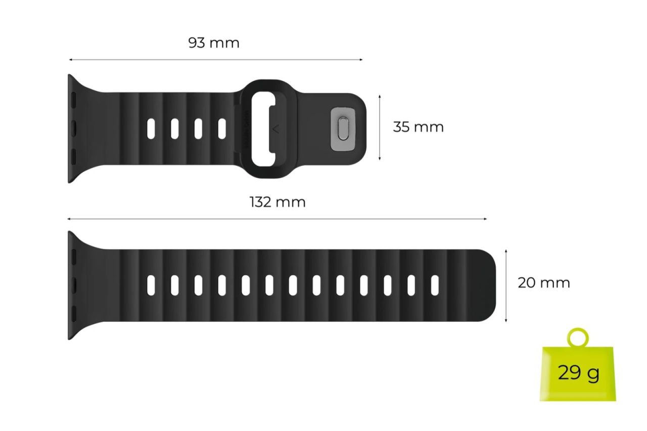 Mobile Origin Strap III for Apple Watch 49mm/46mm/45mm/44mm Black