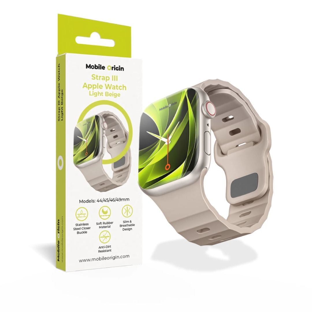 Mobile Origin Strap III for Apple Watch 49mm/46mm/45mm/44mm Light Beige