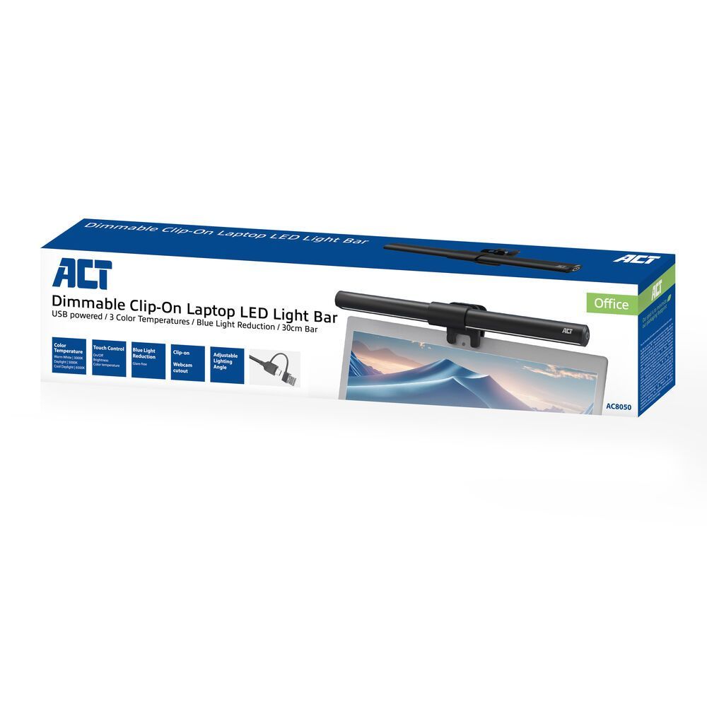ACT Dimmable clip-on laptop LED light bar ACT Dimmable clip-on laptop LED light bar