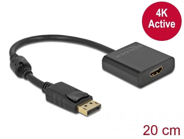 DeLock DisplayPort 1.2 male to HDMI female 4K Active Adapter Black DeLock DisplayPort 1.2 male to HDMI female 4K Active Adapter Black