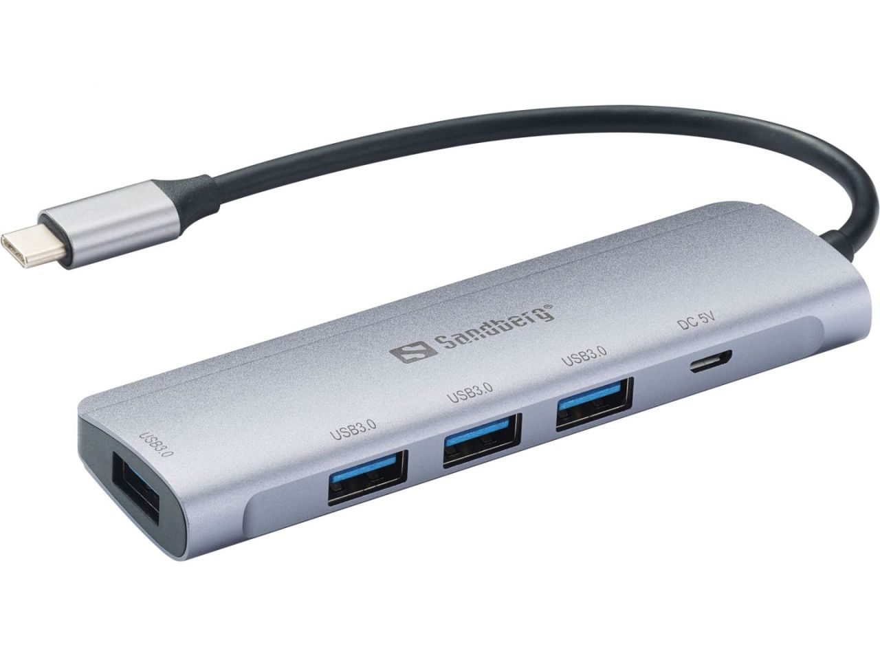 Sandberg USB-C to 4 x USB 3.0 Hub Saver Silver Sandberg USB-C to 4 x USB 3.0 Hub Saver Silver