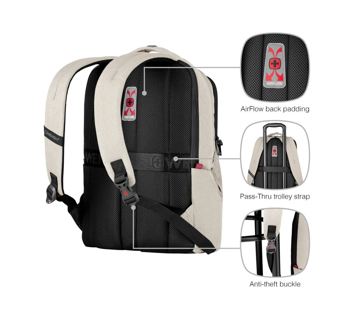 Wenger MX Professional Laptop Backpack with Tablet Pocket 16" Sand Wenger MX Professional Laptop Backpack with Tablet Pocket 16" Sand