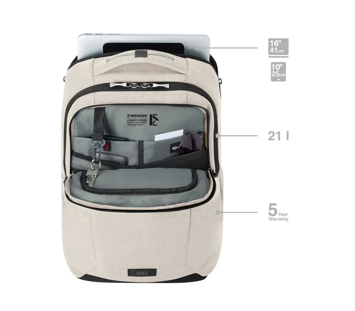 Wenger MX Professional Laptop Backpack with Tablet Pocket 16" Sand Wenger MX Professional Laptop Backpack with Tablet Pocket 16" Sand