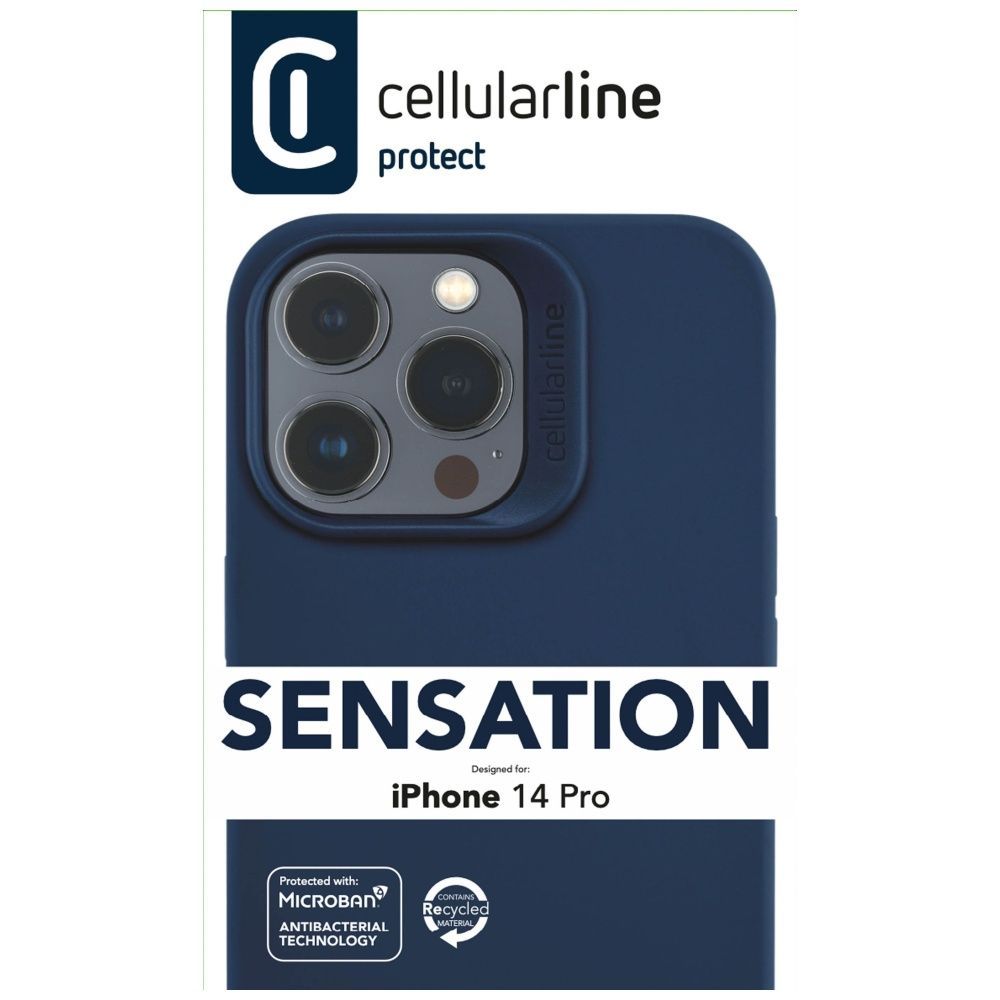 Cellularline Sensation protective silicone cover for Apple iPhone 14 PRO, blue Cellularline Sensation protective silicone cover for Apple iPhone 14 PRO, blue