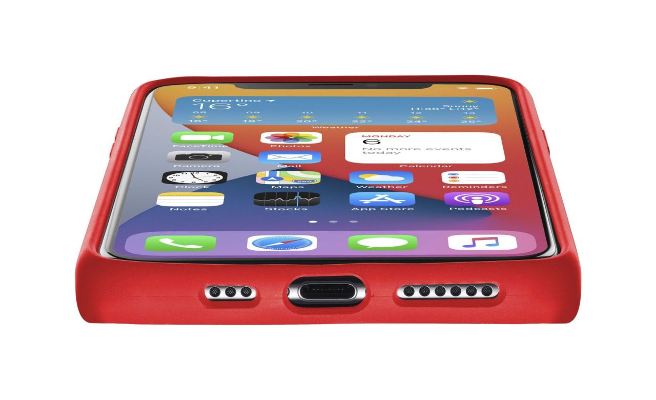 Cellularline Crotective silicone cover Sensation for Apple iPhone 12 Pro Max, red Cellularline Crotective silicone cover Sensation for Apple iPhone 12 Pro Max, red