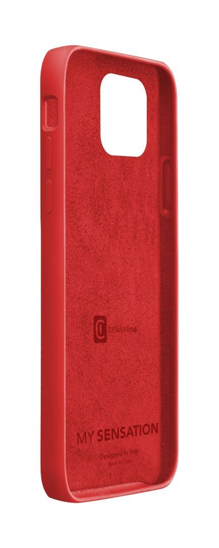 Cellularline Crotective silicone cover Sensation for Apple iPhone 12 Pro Max, red Cellularline Crotective silicone cover Sensation for Apple iPhone 12 Pro Max, red