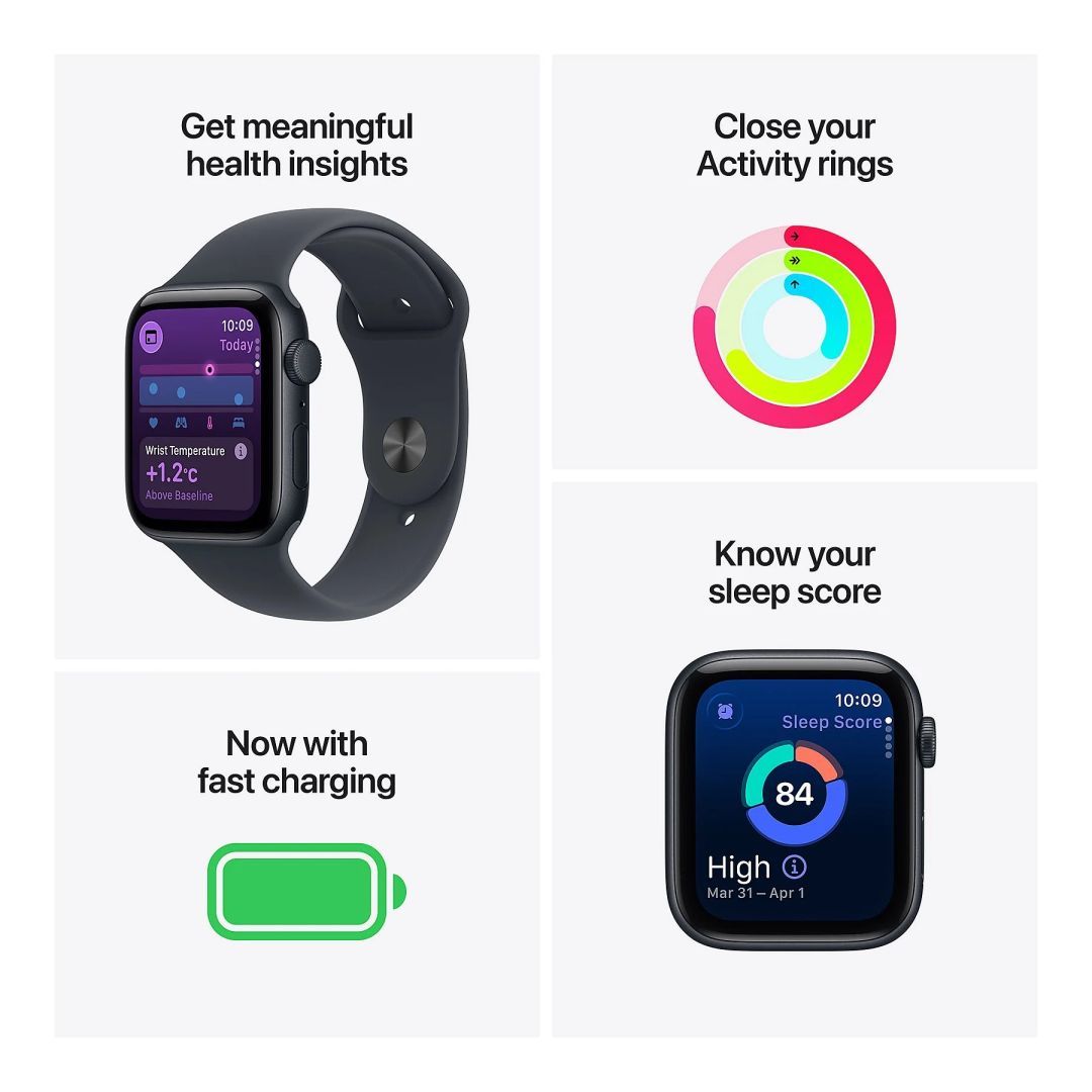 Apple Watch SE3 (2025) GPS 44mm Starlight Aluminium Case with Starlight Sport Band S/M