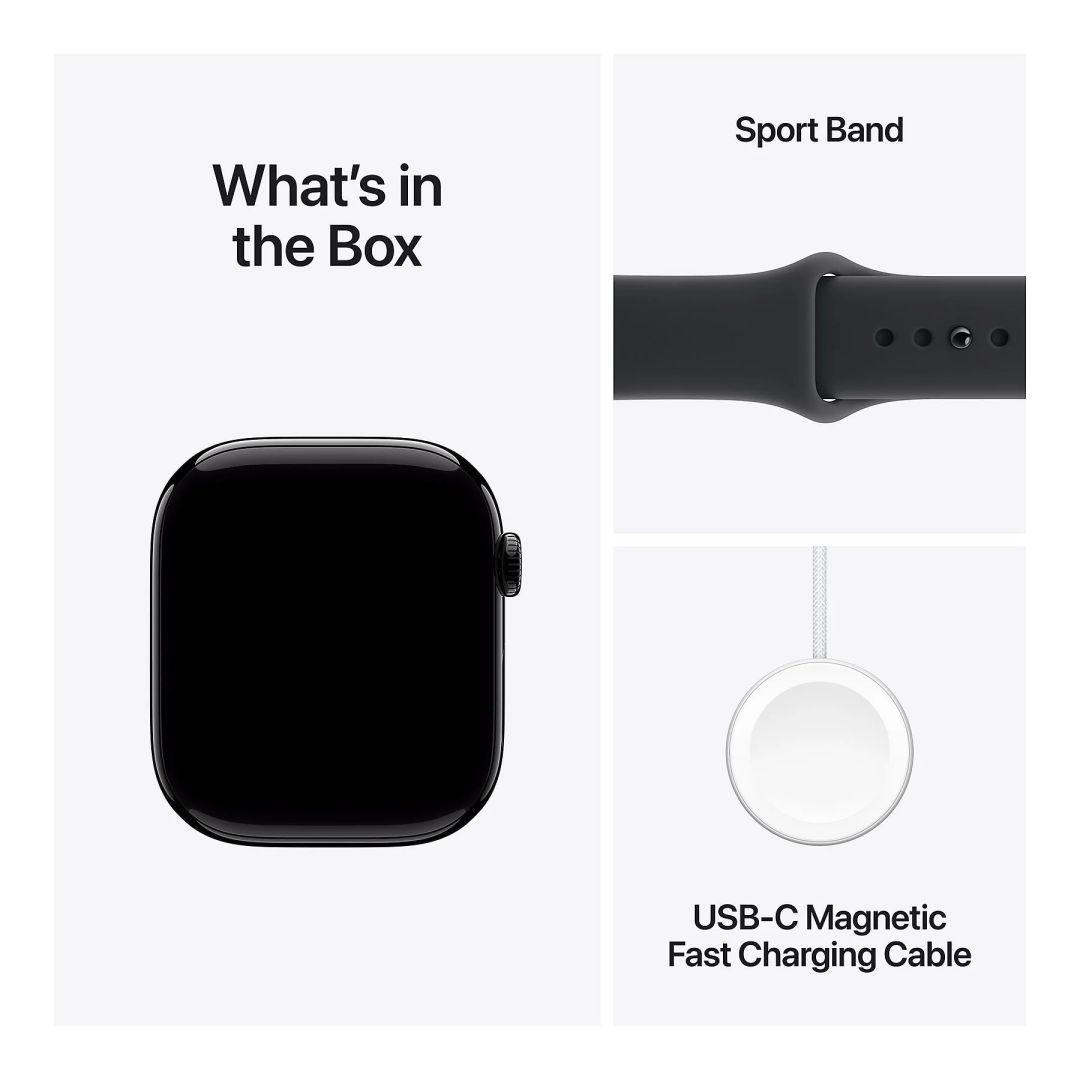 Apple Watch S11 GPS 42mm Jet Black Aluminium Case with Black Sport Band S/M Apple Watch S11 GPS 42mm Jet Black Aluminium Case with Black Sport Band S/M
