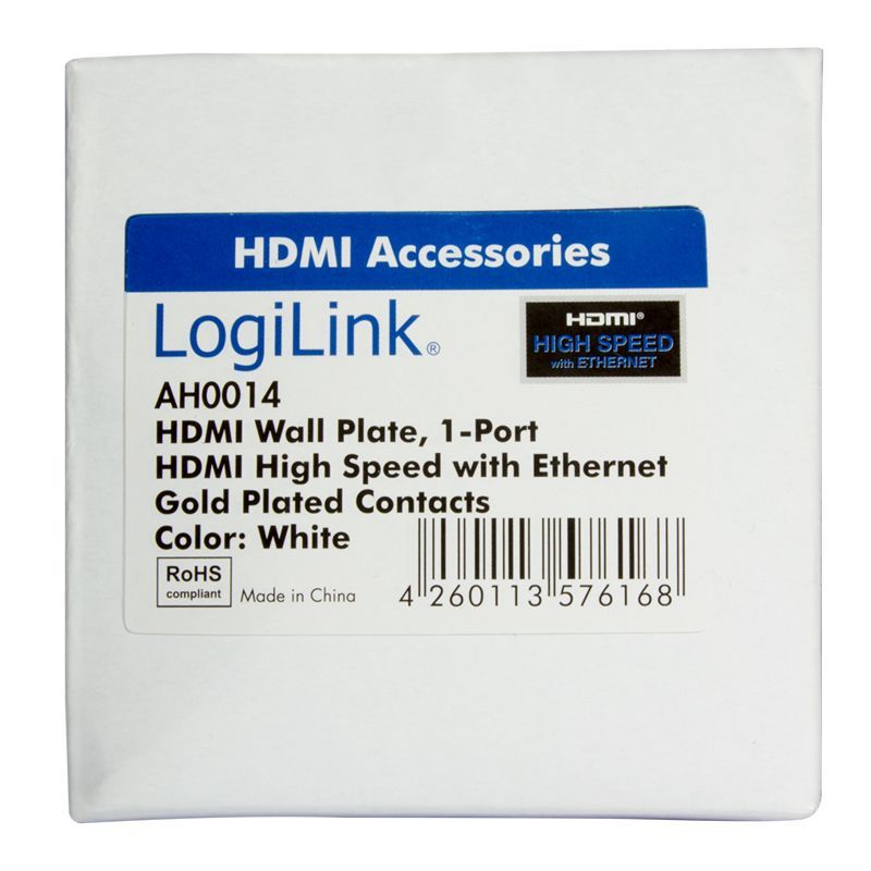 Logilink HDMI Wall Plate with 1x HDMI female White Logilink HDMI Wall Plate with 1x HDMI female White