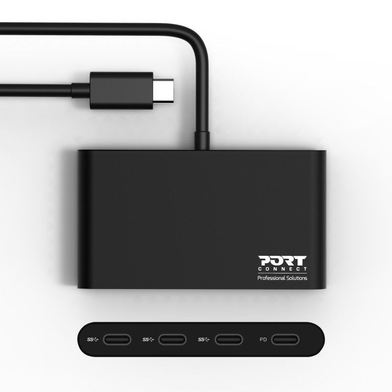 Port Designs USB-C Hub 3 USB-C Ports & 1 USB-C Power Delivery Port Designs USB-C Hub 3 USB-C Ports & 1 USB-C Power Delivery