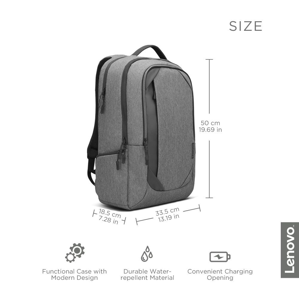 Lenovo 17" Business Casual Backpack Charcoal Grey