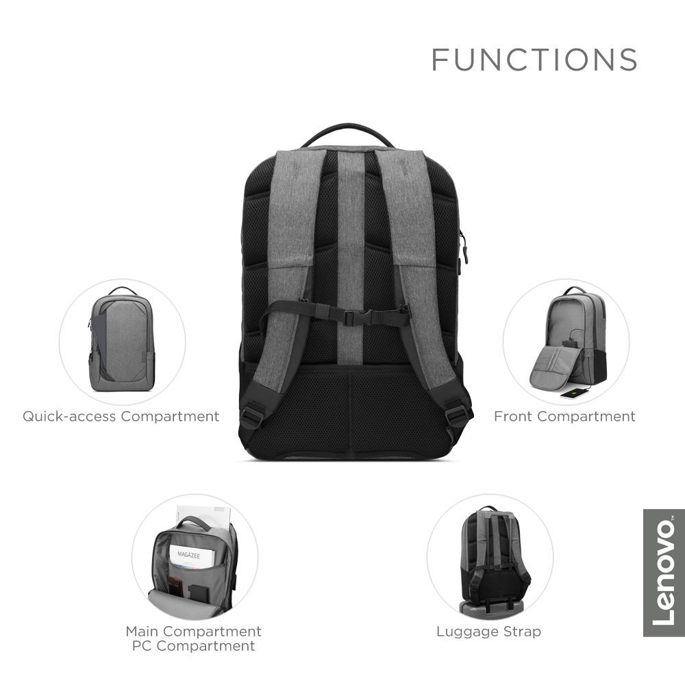 Lenovo 17" Business Casual Backpack Charcoal Grey