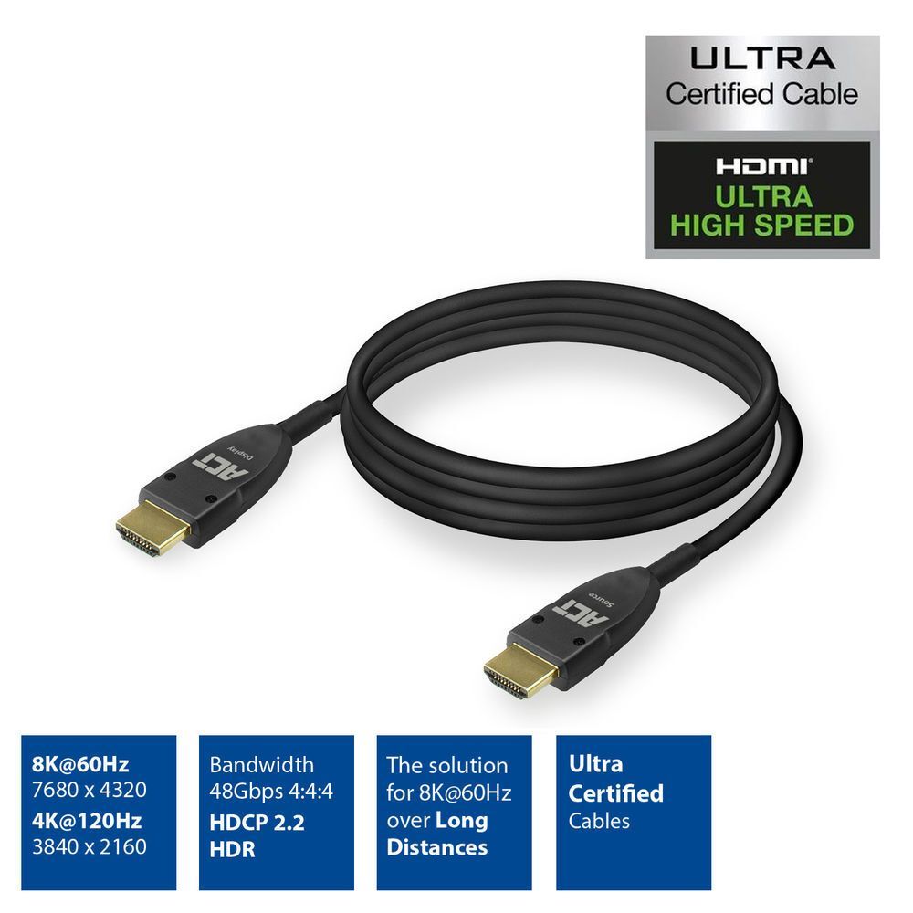 ACT HDMI active optical v2.1 HDMI-A male - HDMI-A male cable 10m Black ACT HDMI active optical v2.1 HDMI-A male - HDMI-A male cable 10m Black
