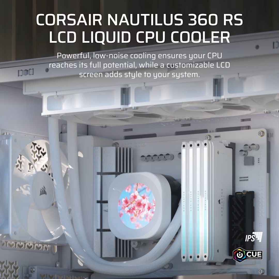 Corsair Nautilus 360 RS LCD Liquid CPU Cooler White