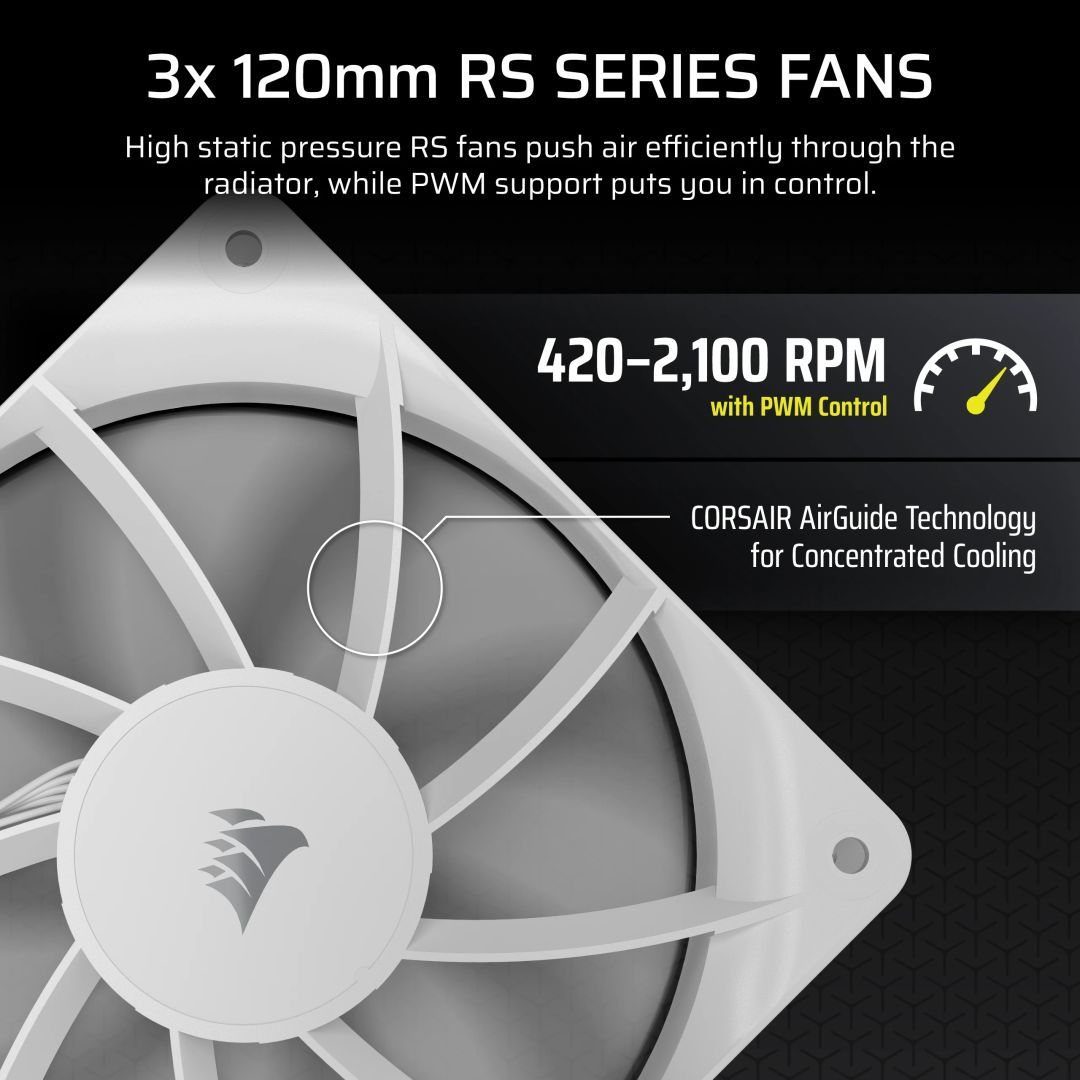 Corsair Nautilus 360 RS LCD Liquid CPU Cooler White