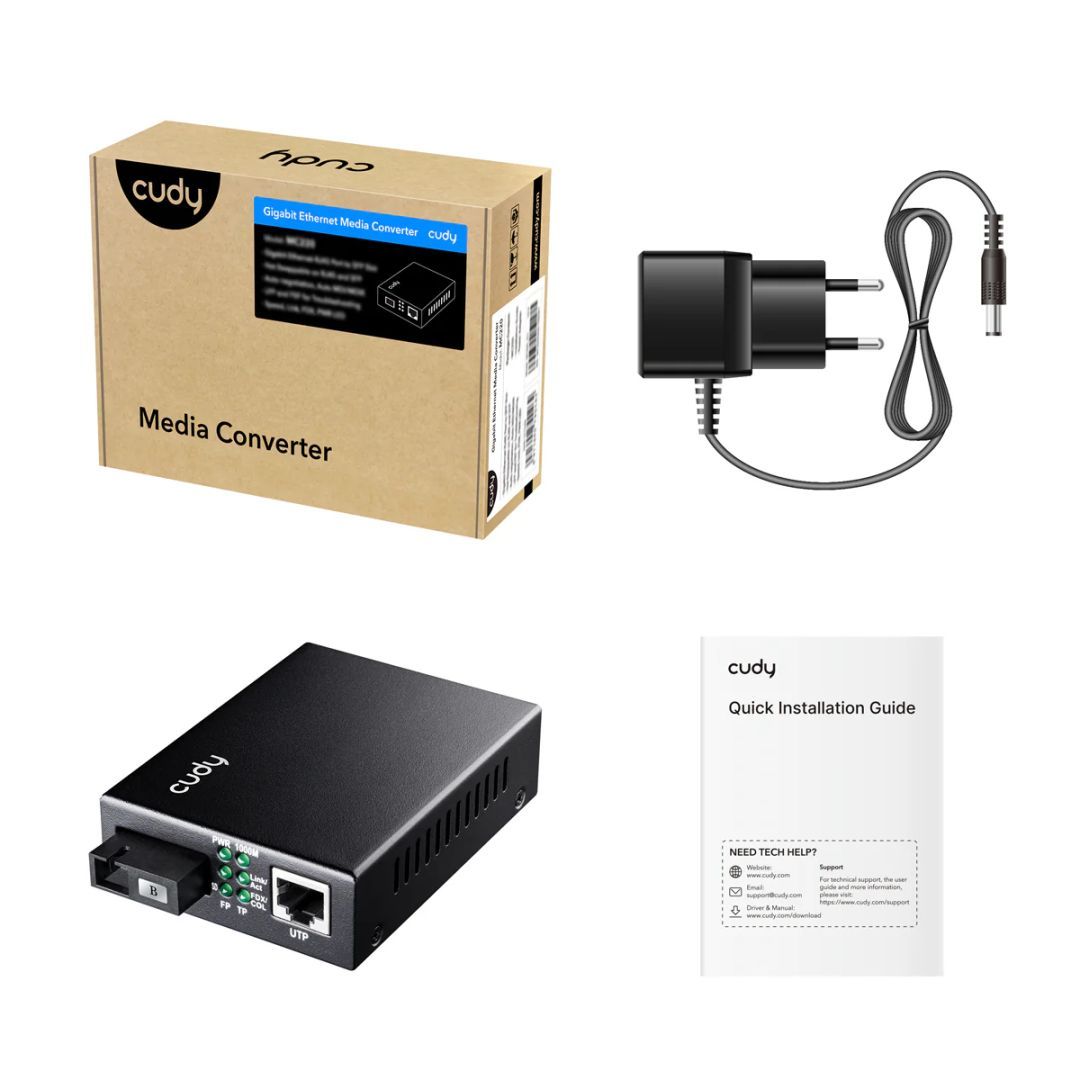Cudy MC100GSB-60B Gigabit Ethernet Media Converter WDM BiDi Cudy MC100GSB-60B Gigabit Ethernet Media Converter WDM BiDi