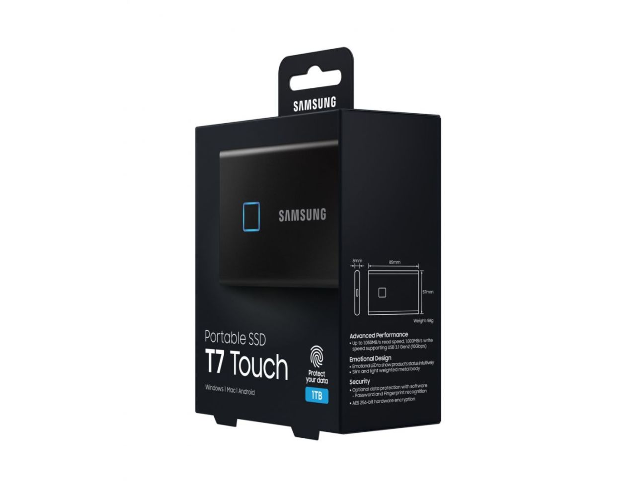 Samsung 1TB USB3.2/USB Type-C T7 Touch Black Samsung 1TB USB3.2/USB Type-C T7 Touch Black