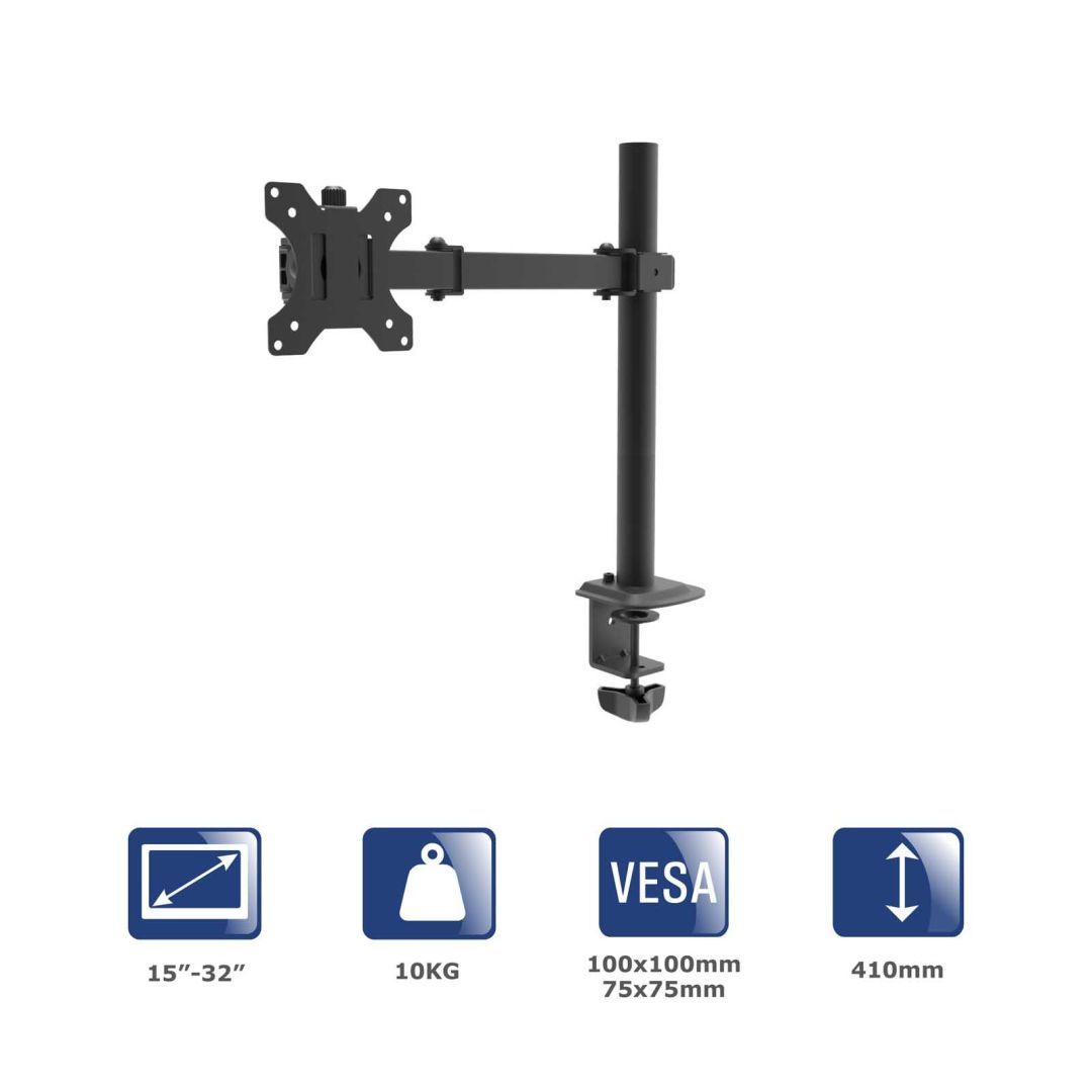 Akyga AK-MB-01 Single Monitor Arm Desk Mount 10kg VESA 75x75mm / 100x100mm 15-32" Akyga AK-MB-01 Single Monitor Arm Desk Mount 10kg VESA 75x75mm / 100x100mm 15-32"