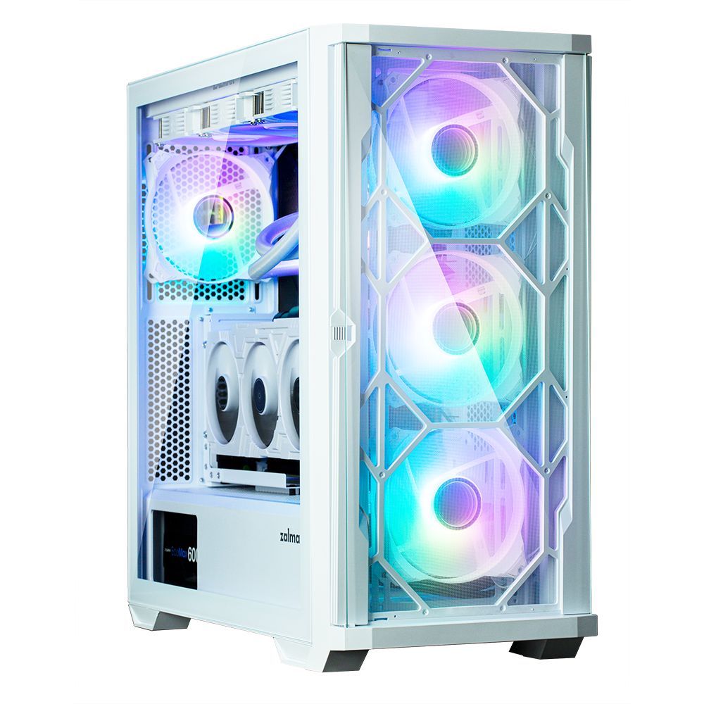 Zalman Z10 Duo RGB Tempered Glass White