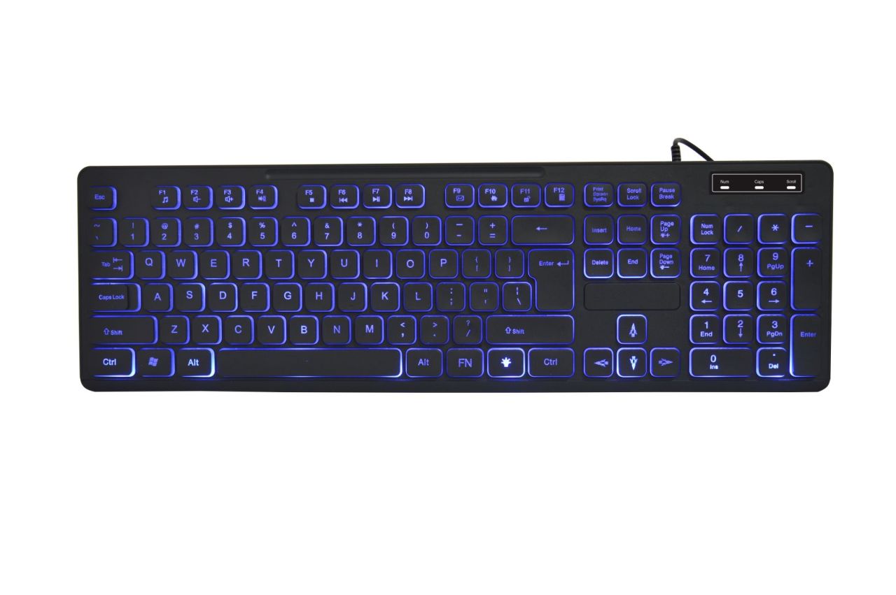 Gembird KB-UML3-02 3-color Backlight Multimedia Keyboard Black US Gembird KB-UML3-02 3-color Backlight Multimedia Keyboard Black US