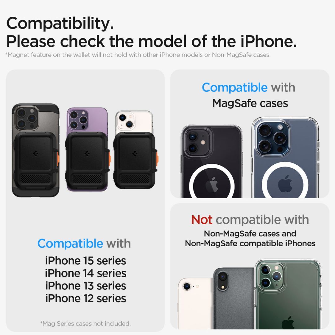 Spigen iPhone Lock Fit Wallet with MagSafe Black