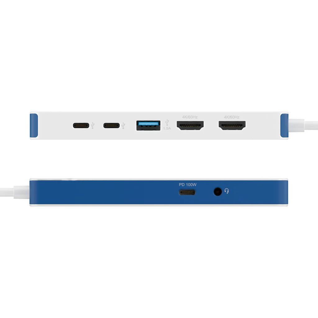 Targus HyperDrive® Flex 9 Port Dual 4K HDMI Dock White/Blue