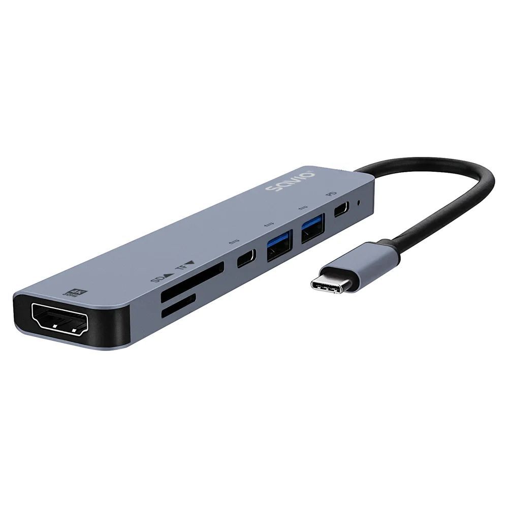 Savio AK-82 Multifunctional USB-C 7 in 1 hub Black Savio AK-82 Multifunctional USB-C 7 in 1 hub Black