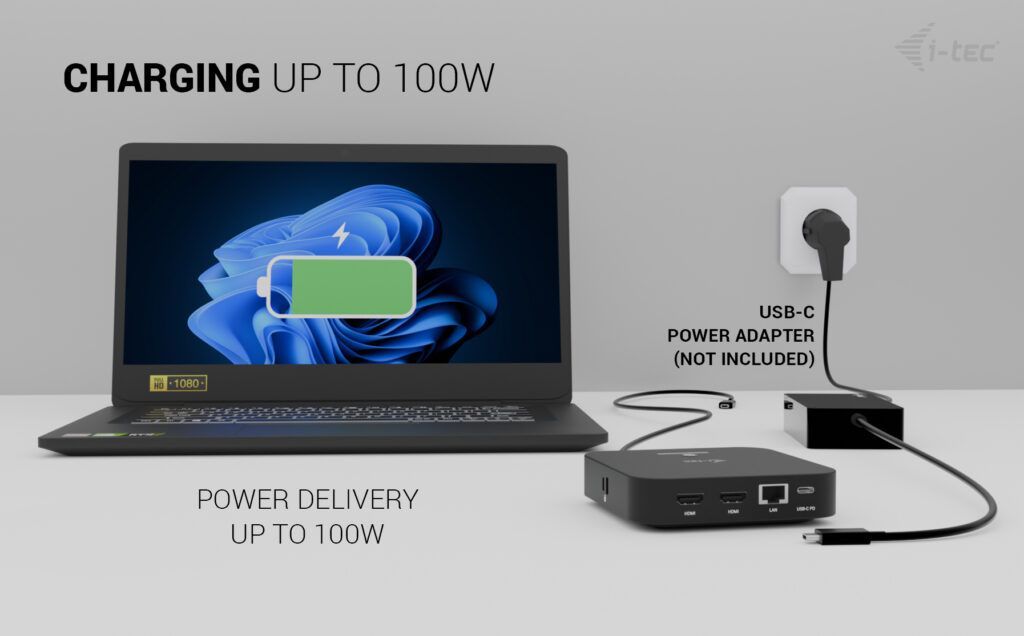 I-TEC USB-C Dual HDMI Docking Station with Power Delivery 100W I-TEC USB-C Dual HDMI Docking Station with Power Delivery 100W