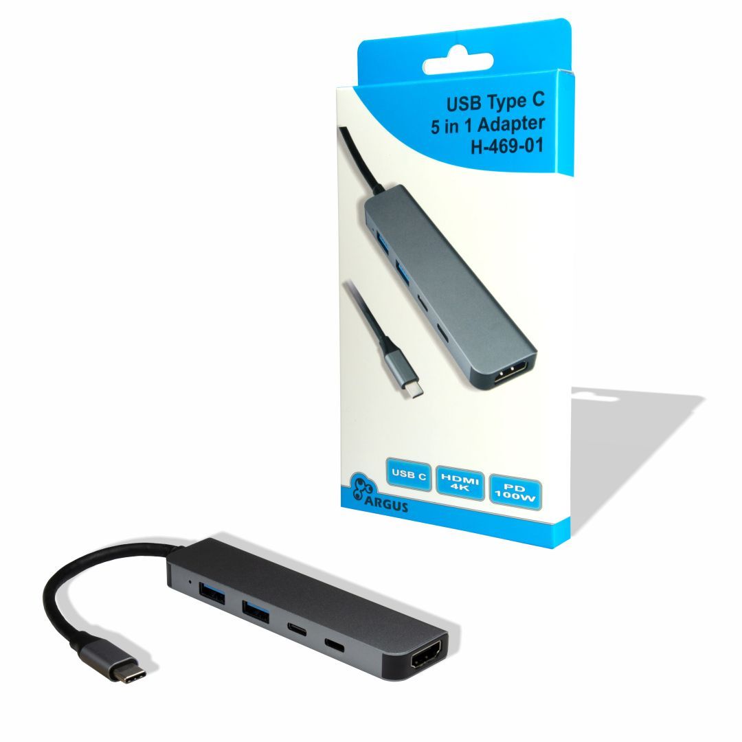 Inter-Tech H-469-01 5-in-1 USB-C adapter Inter-Tech H-469-01 5-in-1 USB-C adapter