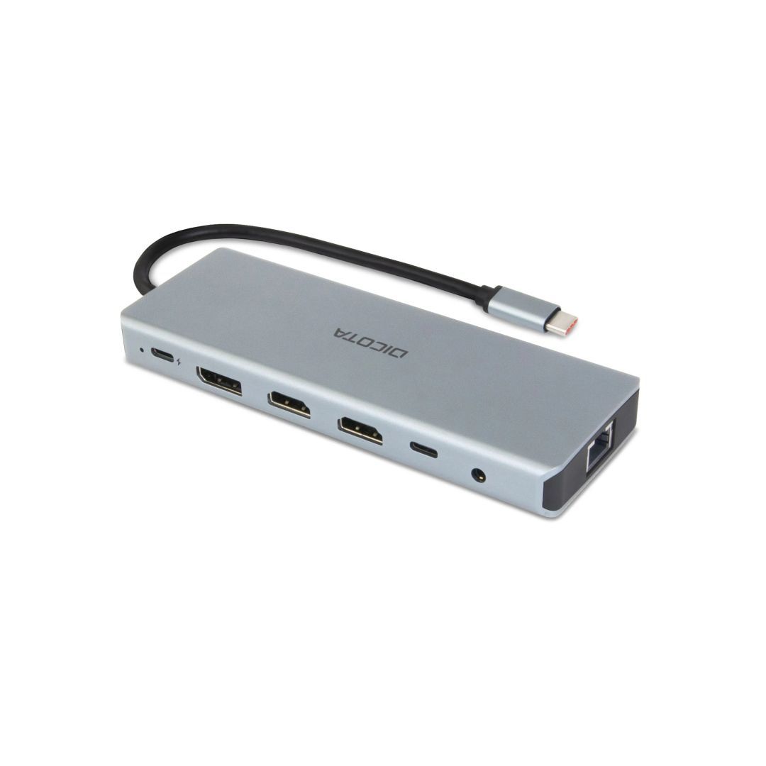 Dicota USB-C 13-in-1 Docking Station 4K HDMI/DP PD 100W Silver Dicota USB-C 13-in-1 Docking Station 4K HDMI/DP PD 100W Silver
