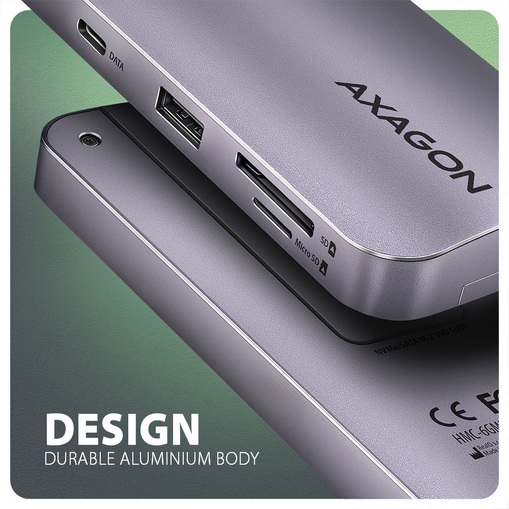 AXAGON HMC-6GM2 USB-C 10GBPS GEN2COMBO 6IN1 HUB AXAGON HMC-6GM2 USB-C 10GBPS GEN2COMBO 6IN1 HUB