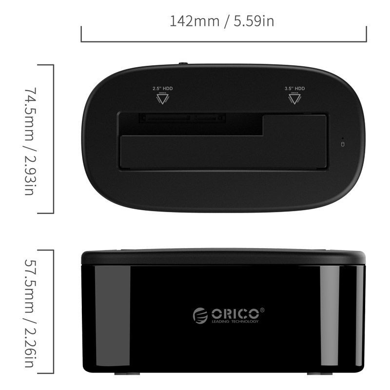 Orico 6218US3-EU 2,5"/3,5" HDD/SSD USB3.0 Hard Drive Dock Black Orico 6218US3-EU 2,5"/3,5" HDD/SSD USB3.0 Hard Drive Dock Black