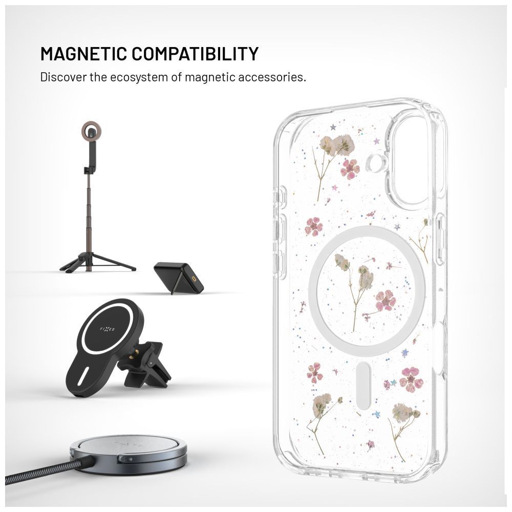 FIXED MagBloom telefontok Apple iPhone 17 készülékhez, rózsaszín szilva