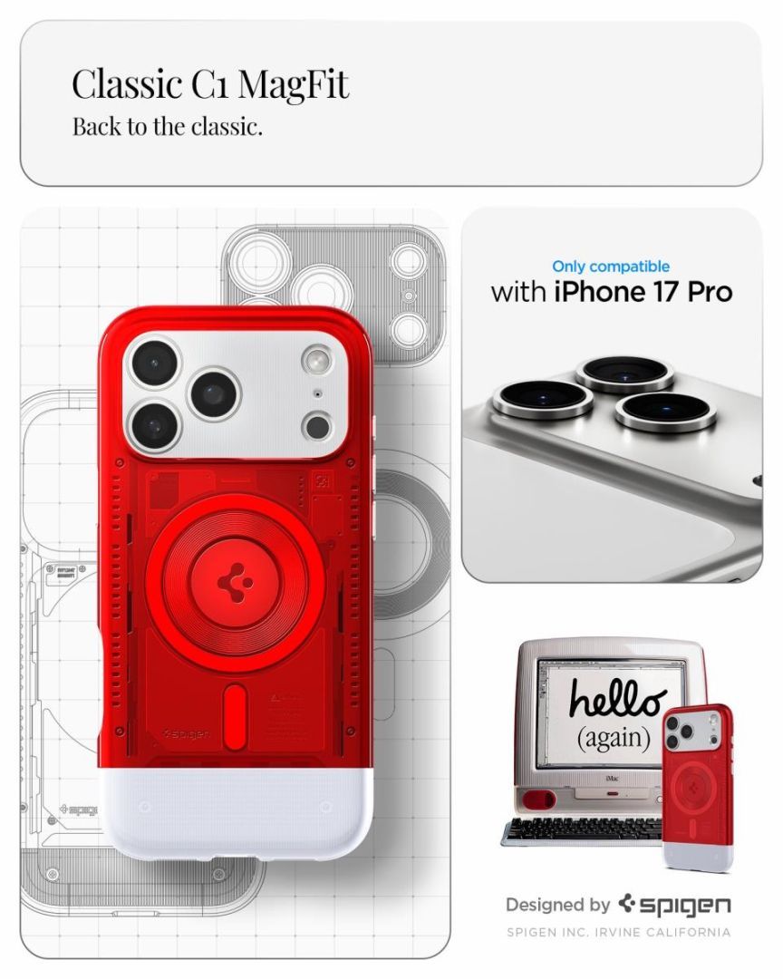 Spigen Classic C1 MagSafe for iPhone 17 Pro Ruby Spigen Classic C1 MagSafe for iPhone 17 Pro Ruby