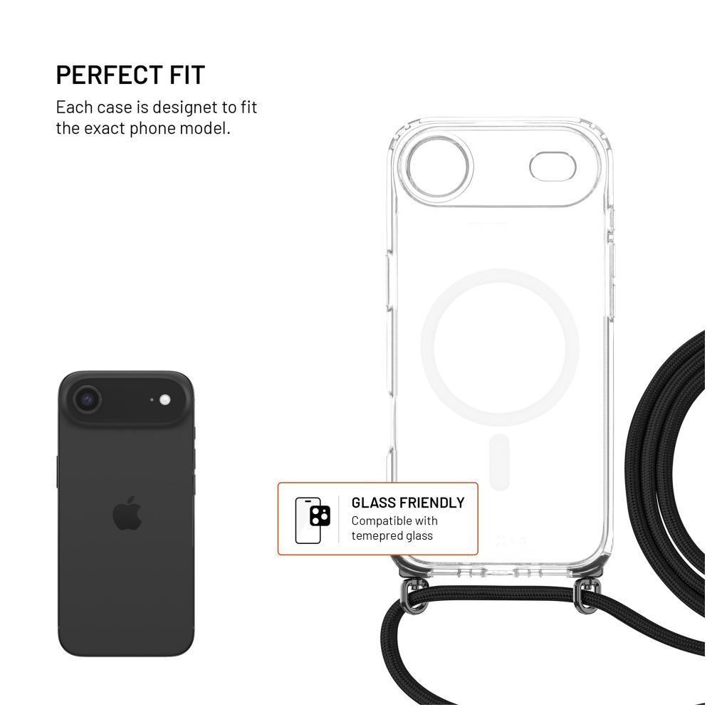 FIXED MagPure Neck tok Apple iPhone Air készülékhez, fekete FIXED MagPure Neck tok Apple iPhone Air készülékhez, fekete