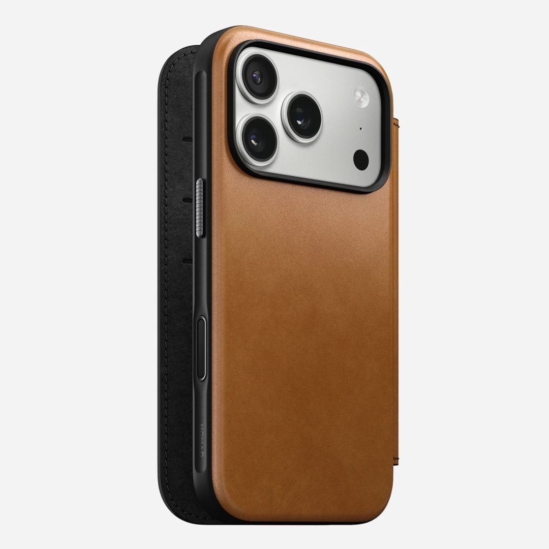Nomad Modern Leather Folio case for iPhone 17 Pro English Tan Nomad Modern Leather Folio case for iPhone 17 Pro English Tan