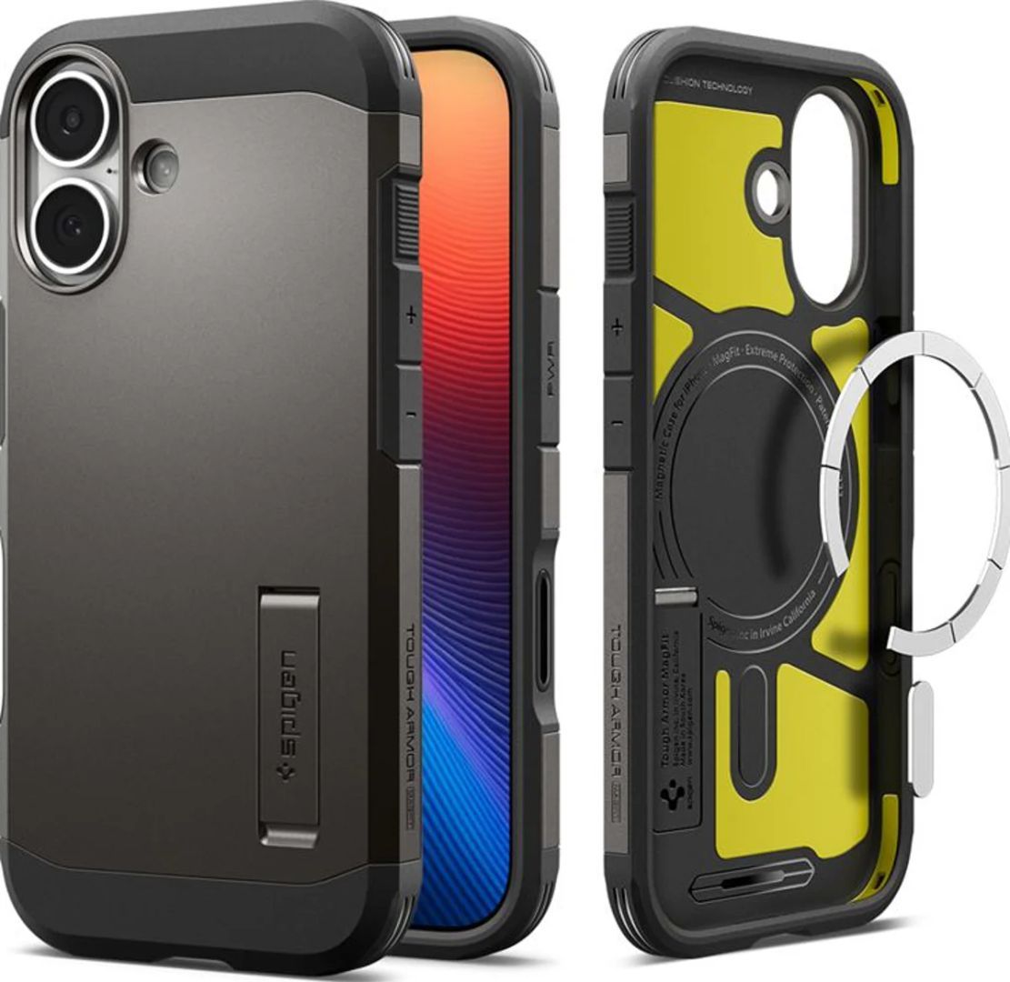 Spigen Tough Armor T MagSafe case for iPhone 17 Gunmetal